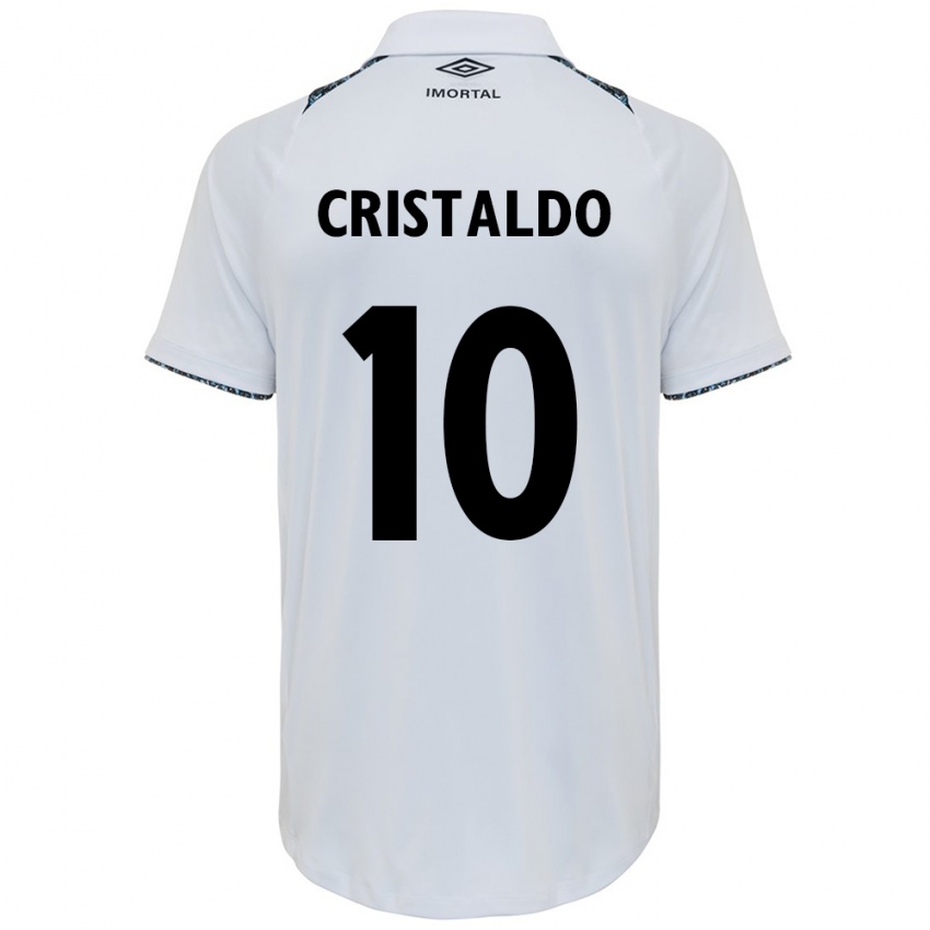 Dames Franco Cristaldo #10 Wit Blauw Uitshirt Uittenue 2024/25 T-Shirt