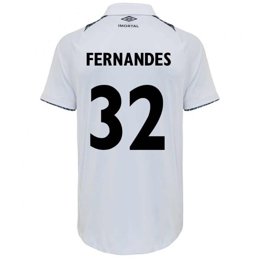 Dames Nathan Fernandes #32 Wit Blauw Uitshirt Uittenue 2024/25 T-Shirt