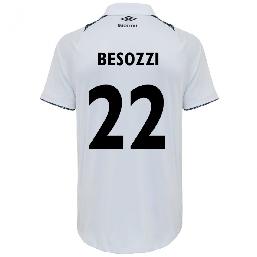 Dames Lucas Besozzi #22 Wit Blauw Uitshirt Uittenue 2024/25 T-Shirt