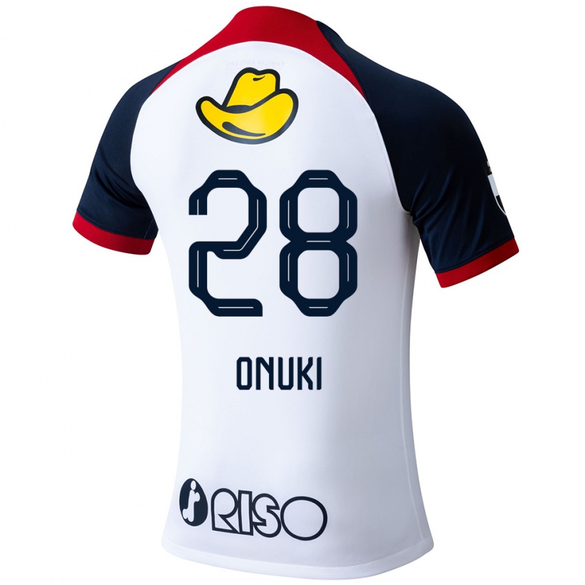 Dames Rui Onuki #28 Wit Blauw Rood Uitshirt Uittenue 2024/25 T-Shirt