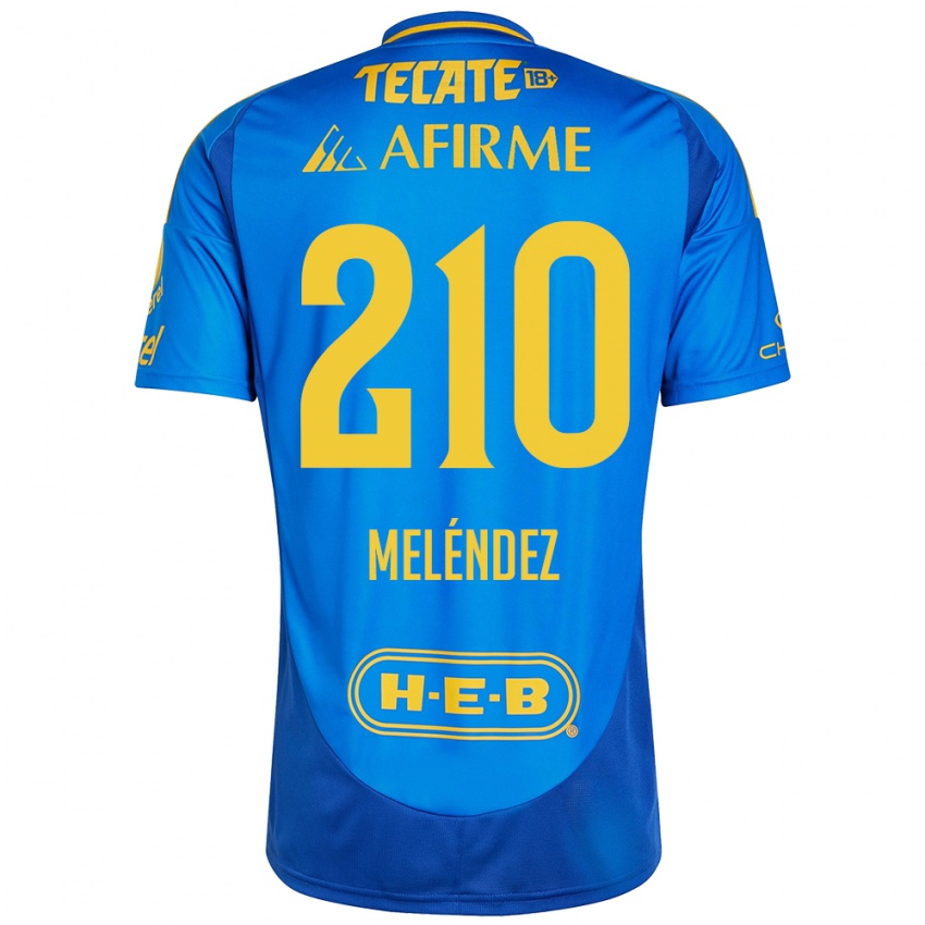 Dames Marcelo Meléndez #210 Blauw Geel Uitshirt Uittenue 2024/25 T-Shirt