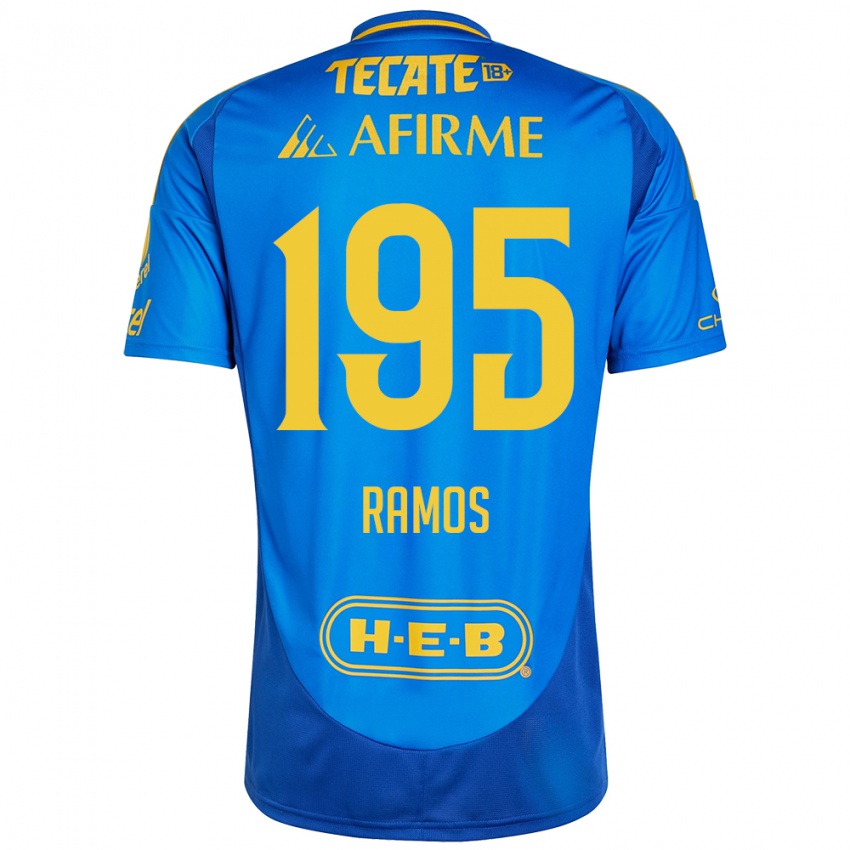 Dames Rodrigo Ramos #195 Blauw Geel Uitshirt Uittenue 2024/25 T-Shirt