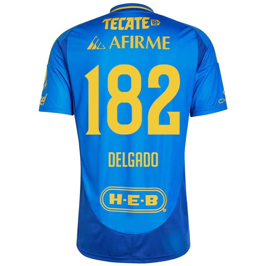 Dames Arturo Delgado #182 Blauw Geel Uitshirt Uittenue 2024/25 T-Shirt