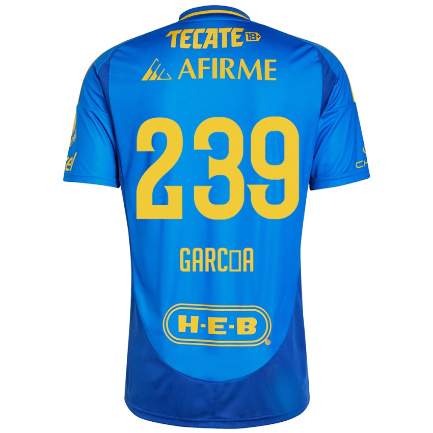 Dames Diego García #239 Blauw Geel Uitshirt Uittenue 2024/25 T-Shirt