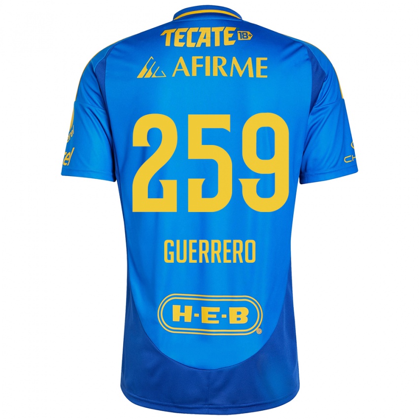 Dames Erick Guerrero #259 Blauw Geel Uitshirt Uittenue 2024/25 T-Shirt