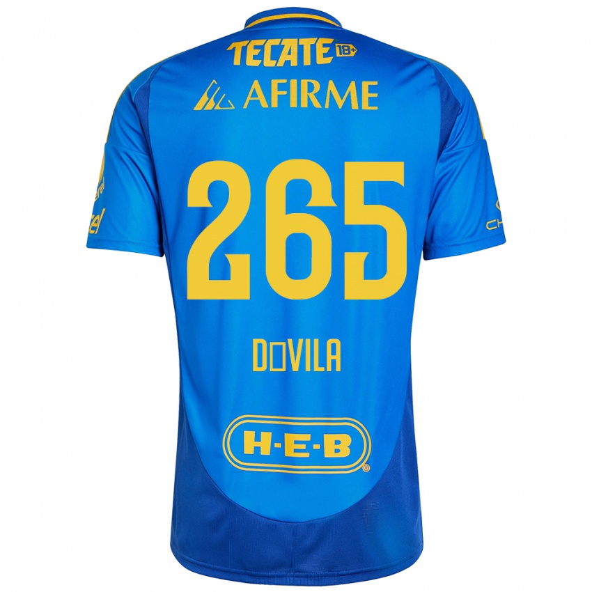 Dames Emiliano Dávila #265 Blauw Geel Uitshirt Uittenue 2024/25 T-Shirt