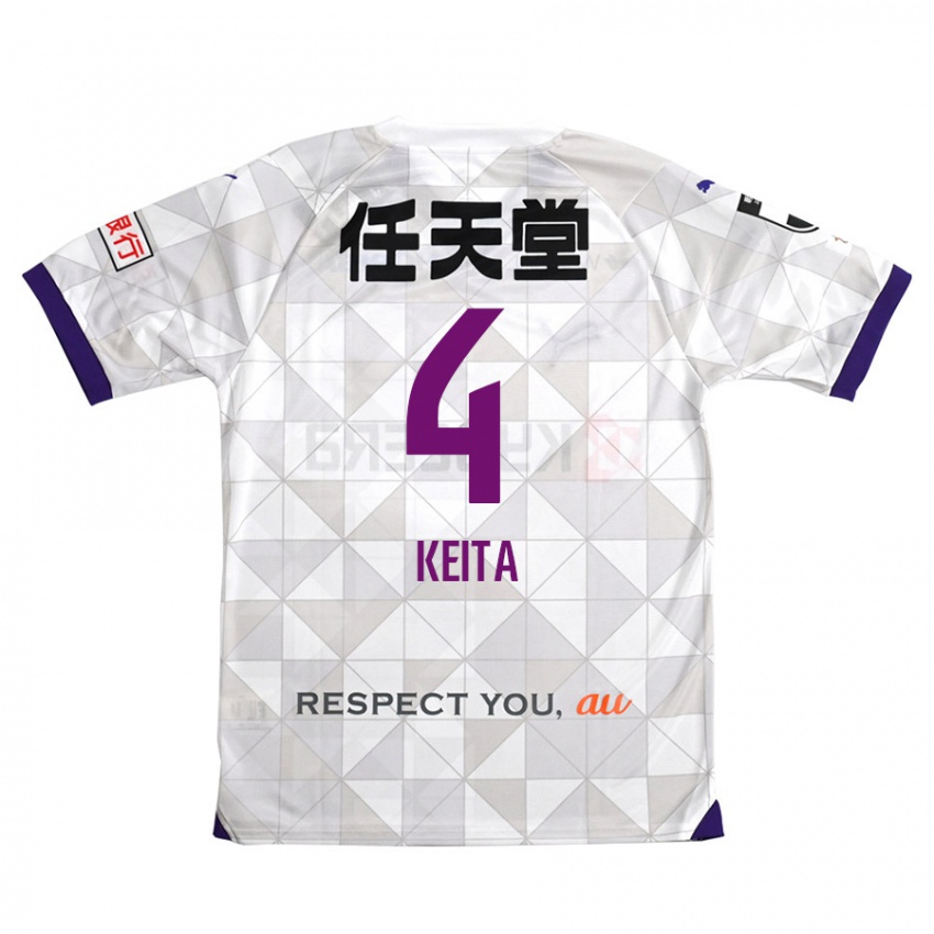 Dames Keita Matsuda #4 Wit Paars Uitshirt Uittenue 2024/25 T-Shirt