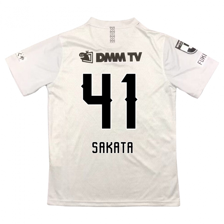 Dames Daiki Sakata #41 Grijs Zwart Uitshirt Uittenue 2024/25 T-Shirt