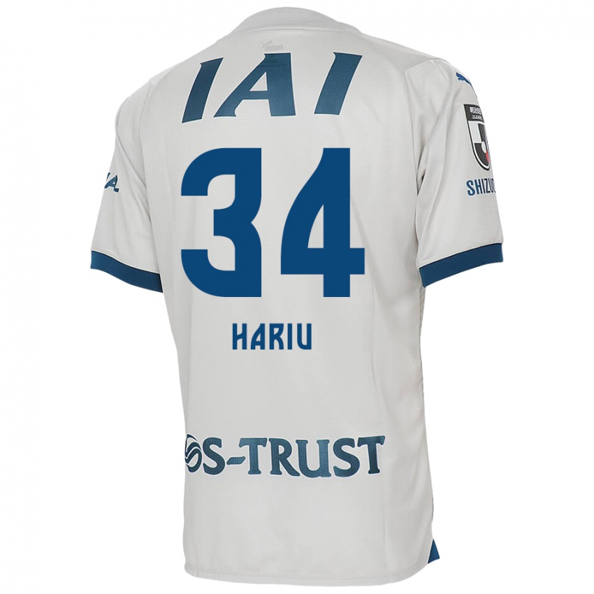 Dames Ryota Hariu #34 Wit Blauw Uitshirt Uittenue 2024/25 T-Shirt