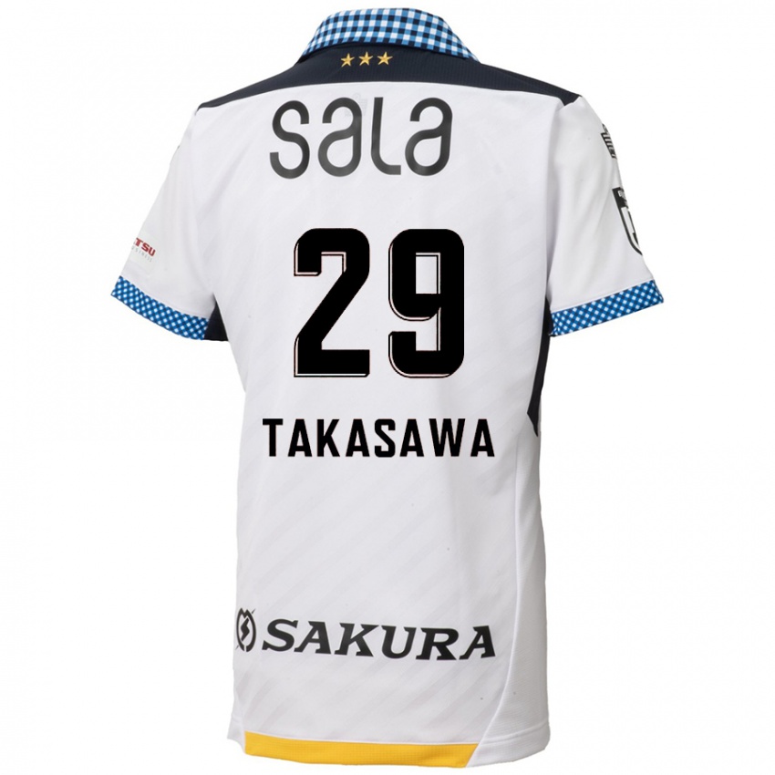 Dames Kaito Takasawa #29 Wit Zwart Uitshirt Uittenue 2024/25 T-Shirt