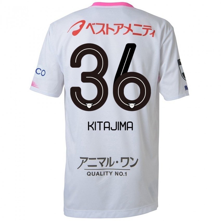 Dames Fumiya Kitajima #36 Wit Blauw Roze Uitshirt Uittenue 2024/25 T-Shirt