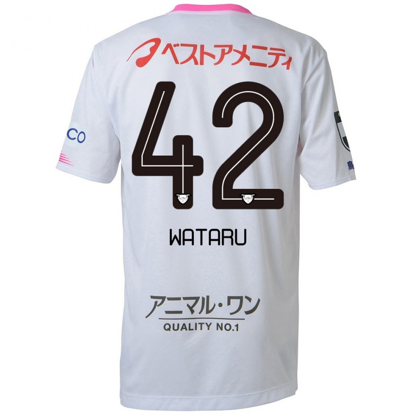 Dames Wataru Harada #42 Wit Blauw Roze Uitshirt Uittenue 2024/25 T-Shirt