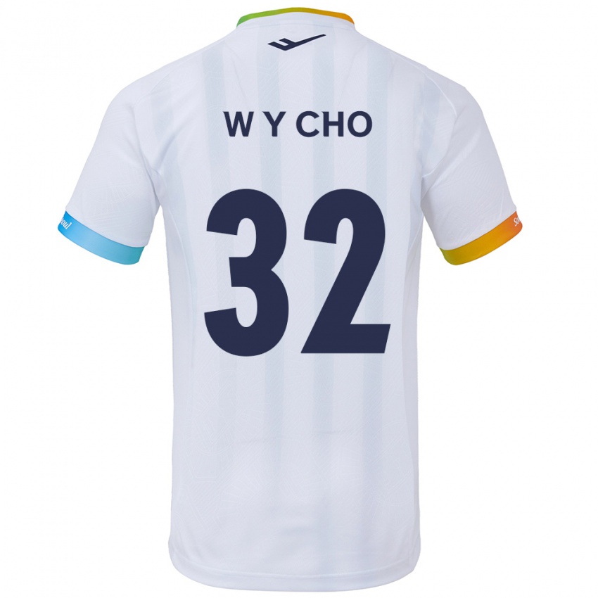 Dames Young-Wook Cho #32 Wit Blauw Uitshirt Uittenue 2024/25 T-Shirt