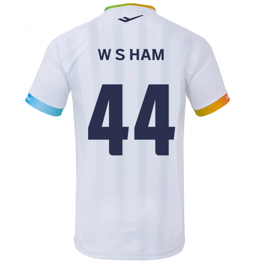 Dames Sun-Woo Ham #44 Wit Blauw Uitshirt Uittenue 2024/25 T-Shirt