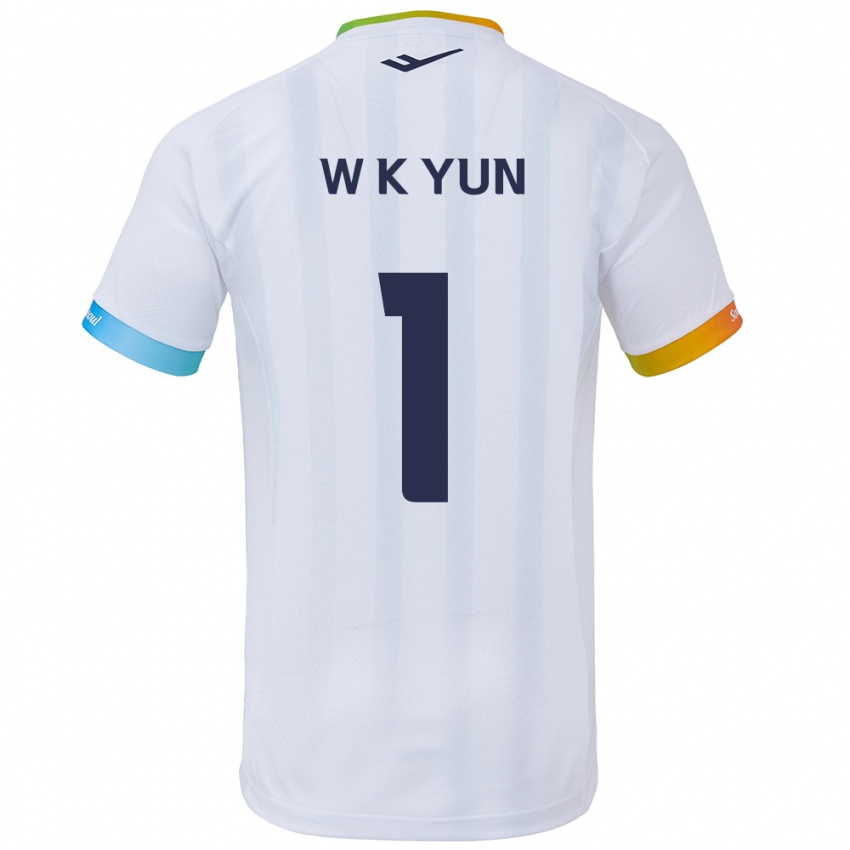 Dames Ki-Wook Yun #1 Wit Blauw Uitshirt Uittenue 2024/25 T-Shirt