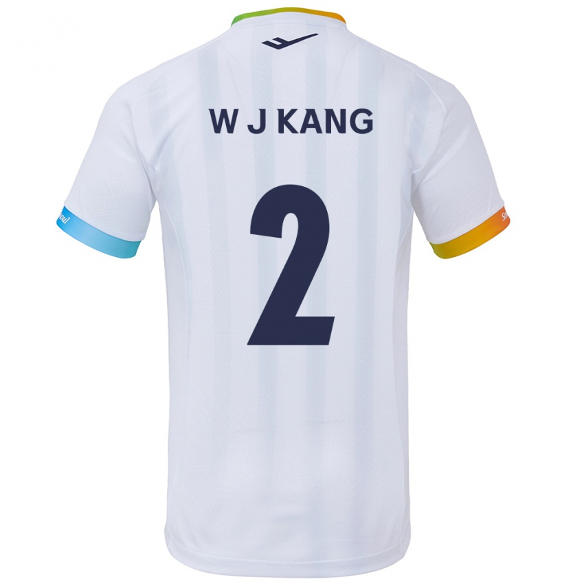 Dames Jae-Won Kang #2 Wit Blauw Uitshirt Uittenue 2024/25 T-Shirt