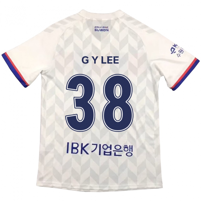 Dames Yun-Gun Lee #38 Wit Blauw Uitshirt Uittenue 2024/25 T-Shirt