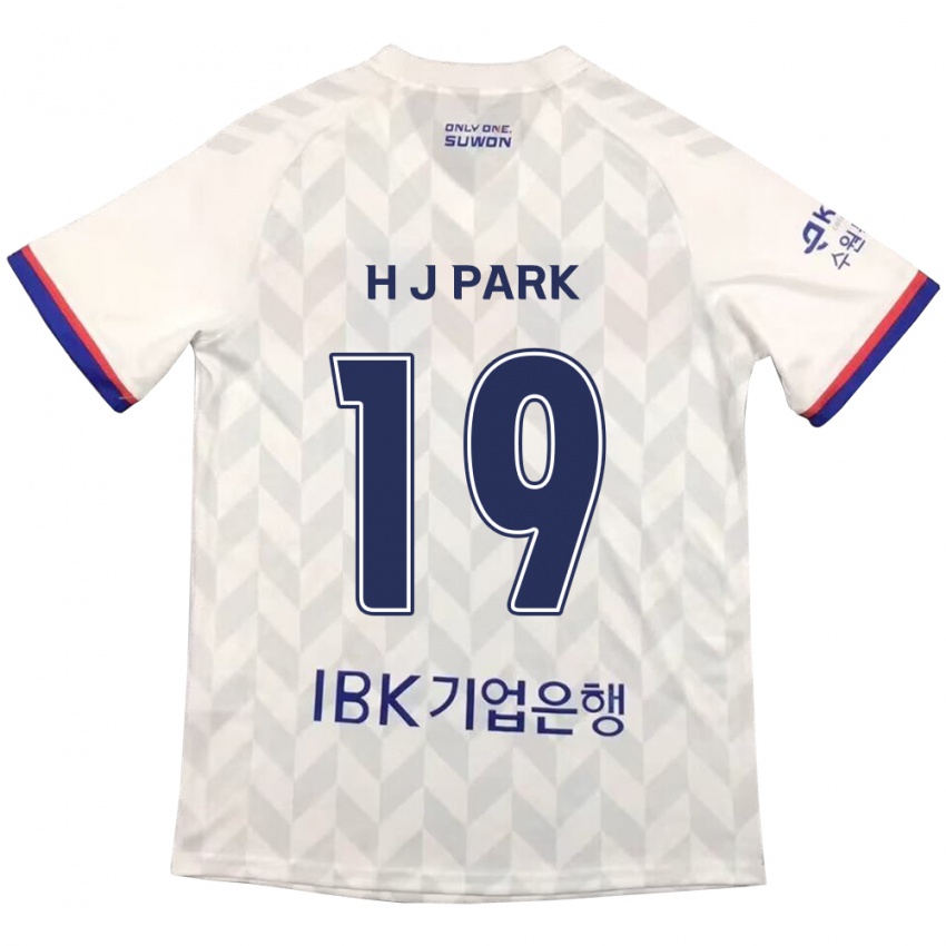 Dames Jun-Hui Park #19 Wit Blauw Uitshirt Uittenue 2024/25 T-Shirt