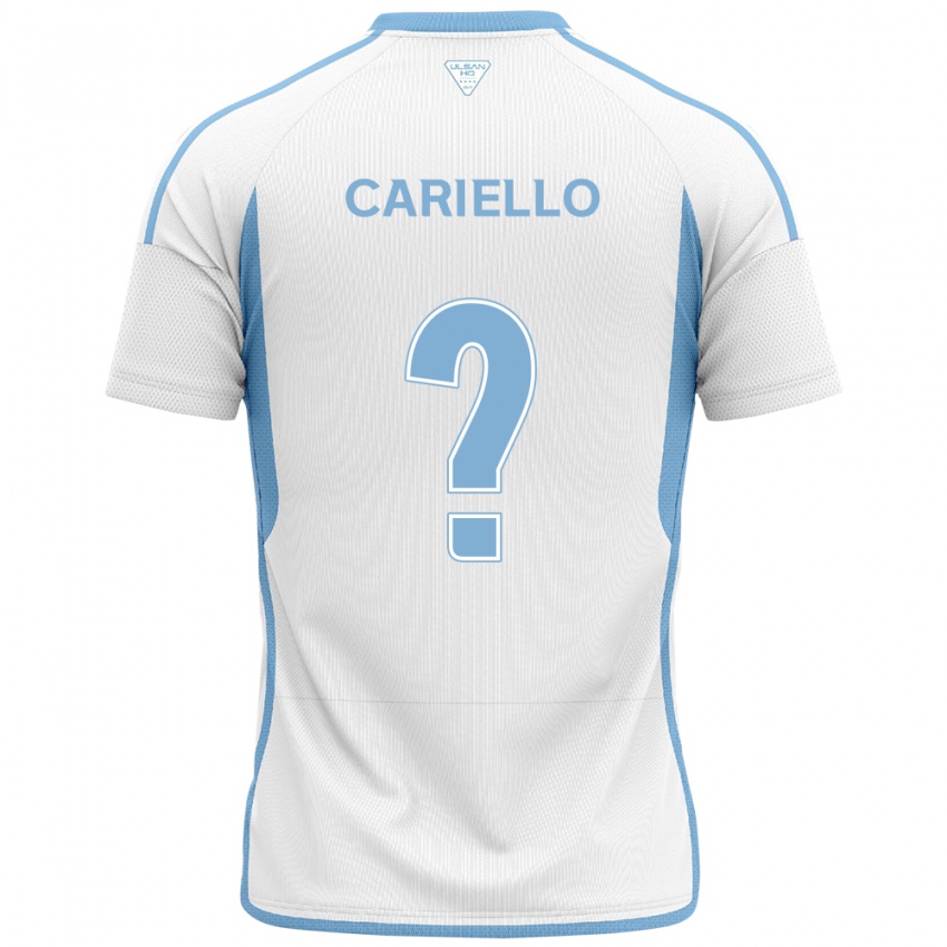 Dames Yago Cariello #0 Wit Blauw Uitshirt Uittenue 2024/25 T-Shirt