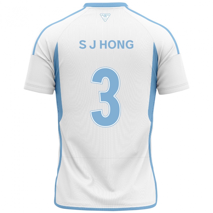 Dames Jae-Seok Hong #3 Wit Blauw Uitshirt Uittenue 2024/25 T-Shirt