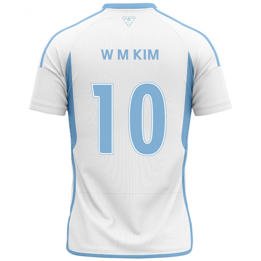 Dames Min-Woo Kim #10 Wit Blauw Uitshirt Uittenue 2024/25 T-Shirt