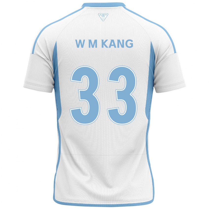 Dames Min-Woo Kang #33 Wit Blauw Uitshirt Uittenue 2024/25 T-Shirt