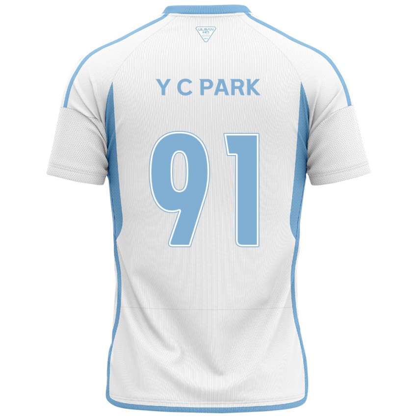 Dames Chu-Young Park #91 Wit Blauw Uitshirt Uittenue 2024/25 T-Shirt