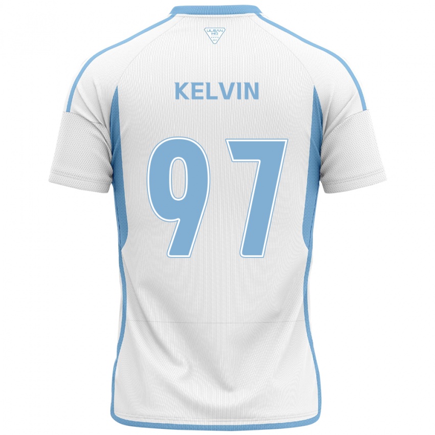 Dames Kelvin #97 Wit Blauw Uitshirt Uittenue 2024/25 T-Shirt