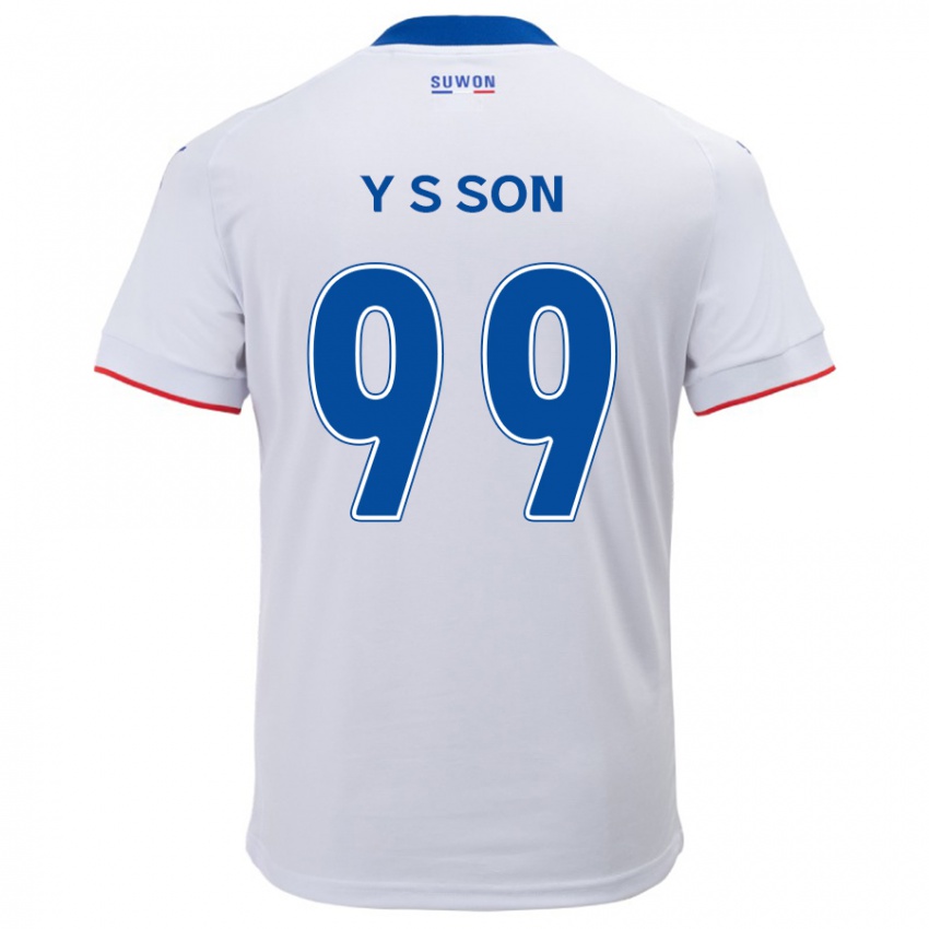 Dames Suk-Yong Son #99 Wit Blauw Uitshirt Uittenue 2024/25 T-Shirt