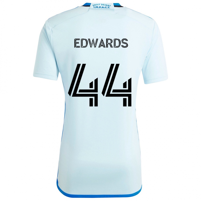 Dames Raheem Edwards #44 Ijsblauw Uitshirt Uittenue 2024/25 T-Shirt