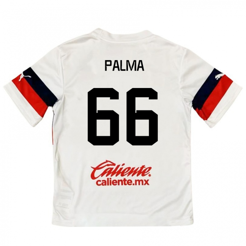 Dames Arturo Palma #66 Wit Rood Uitshirt Uittenue 2024/25 T-Shirt