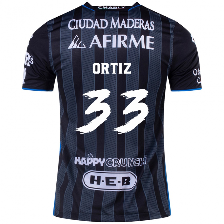 Dames Pablo Ortiz #33 Wit Zwart Uitshirt Uittenue 2024/25 T-Shirt