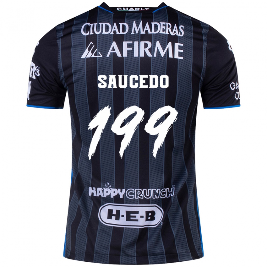 Dames Christian Saucedo #199 Wit Zwart Uitshirt Uittenue 2024/25 T-Shirt