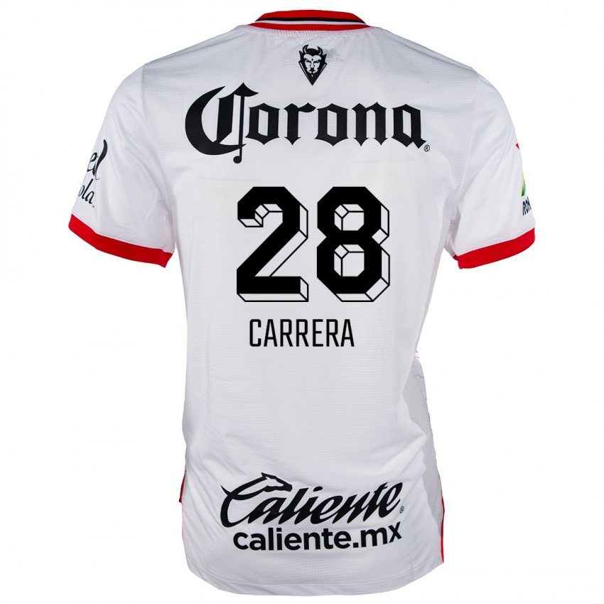 Dames Nico Carrera #28 Wit Rood Uitshirt Uittenue 2024/25 T-Shirt