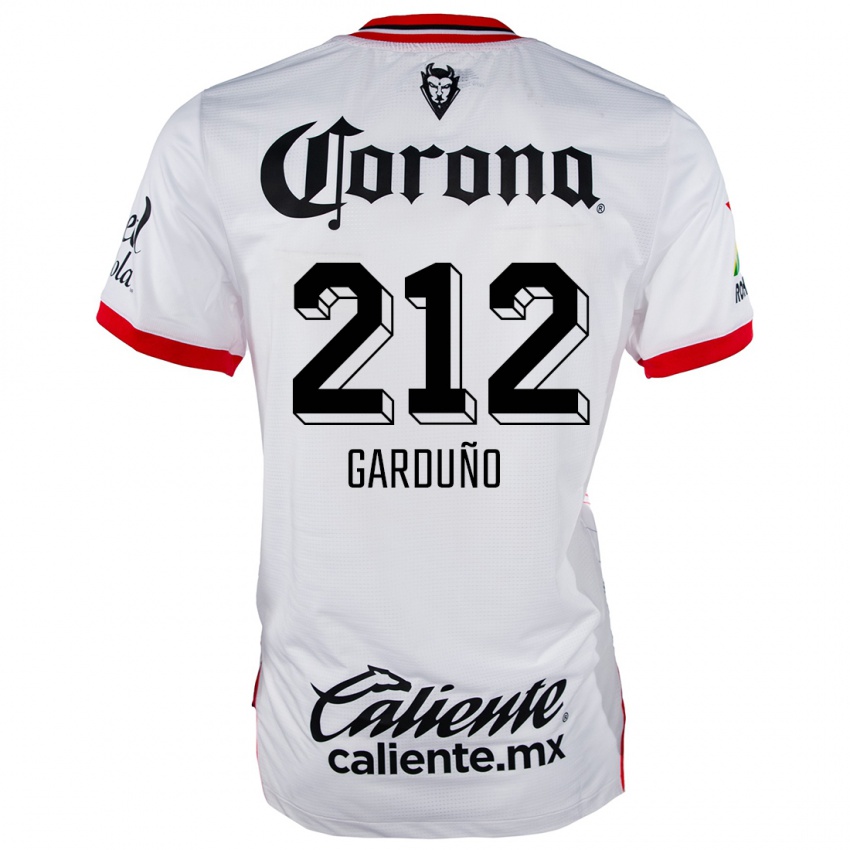 Dames Carlos Garduño #212 Wit Rood Uitshirt Uittenue 2024/25 T-Shirt