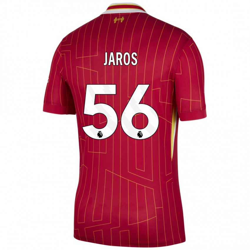 Kinderen Vitezslav Jaros #56 Rood Geel Wit Thuisshirt Thuistenue 2024/25 T-Shirt