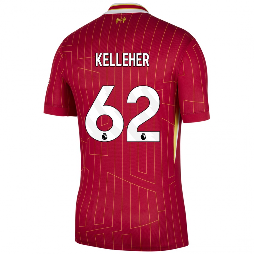 Kinderen Caoimhin Kelleher #62 Rood Geel Wit Thuisshirt Thuistenue 2024/25 T-Shirt