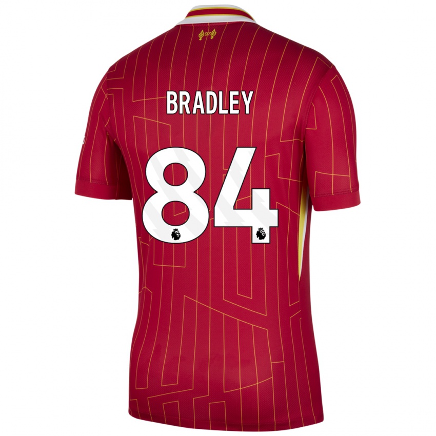 Kinderen Conor Bradley #84 Rood Geel Wit Thuisshirt Thuistenue 2024/25 T-Shirt