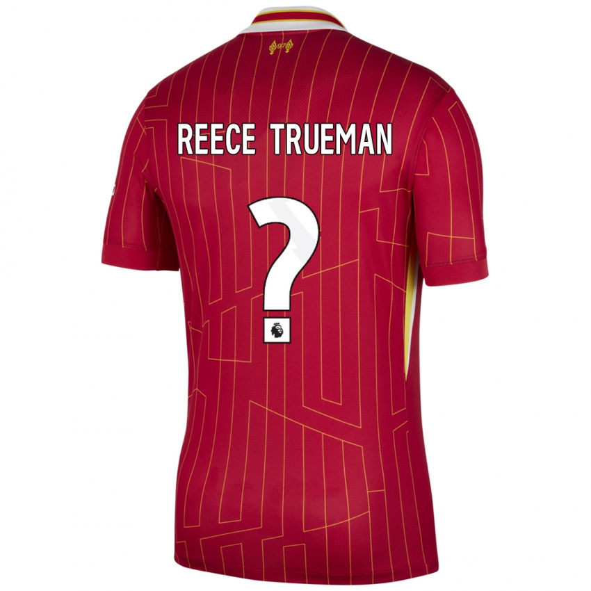 Kinderen Reece Trueman #0 Rood Geel Wit Thuisshirt Thuistenue 2024/25 T-Shirt