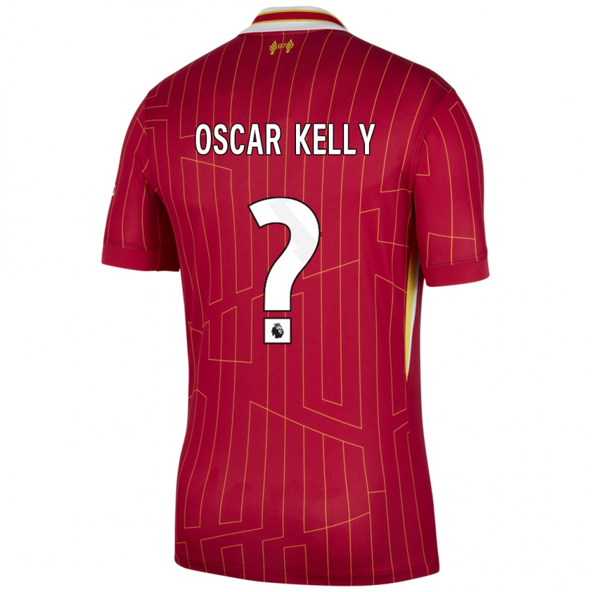 Kinderen Oscar Kelly #0 Rood Geel Wit Thuisshirt Thuistenue 2024/25 T-Shirt