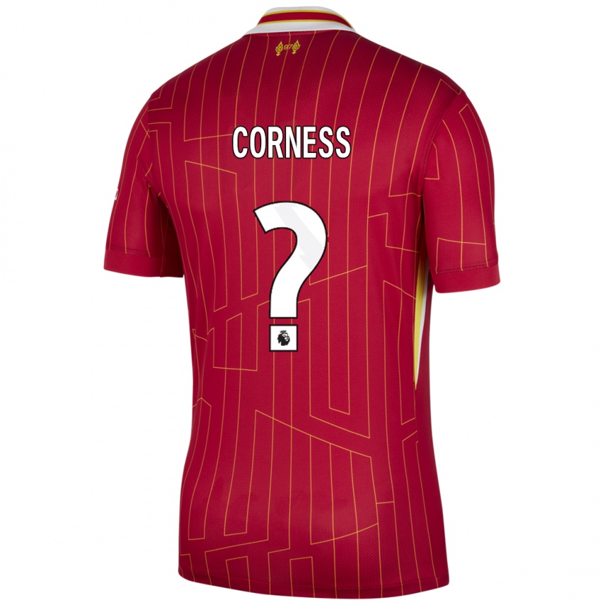 Kinderen Dominic Corness #0 Rood Geel Wit Thuisshirt Thuistenue 2024/25 T-Shirt