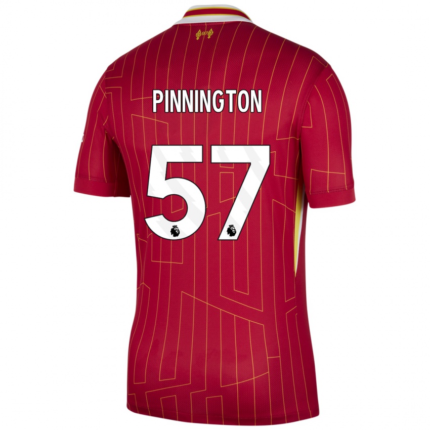 Kinderen Carter Pinnington #57 Rood Geel Wit Thuisshirt Thuistenue 2024/25 T-Shirt