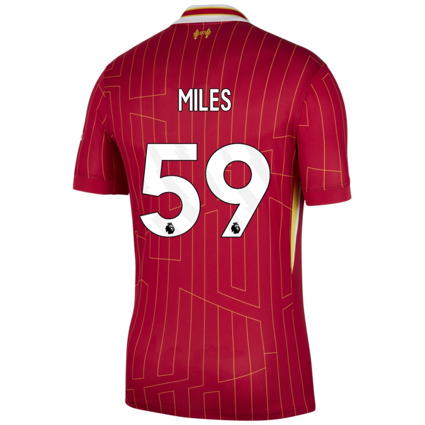 Kinderen Terence Miles #59 Rood Geel Wit Thuisshirt Thuistenue 2024/25 T-Shirt