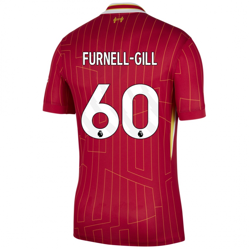 Kinderen Luca Furnell-Gill #60 Rood Geel Wit Thuisshirt Thuistenue 2024/25 T-Shirt