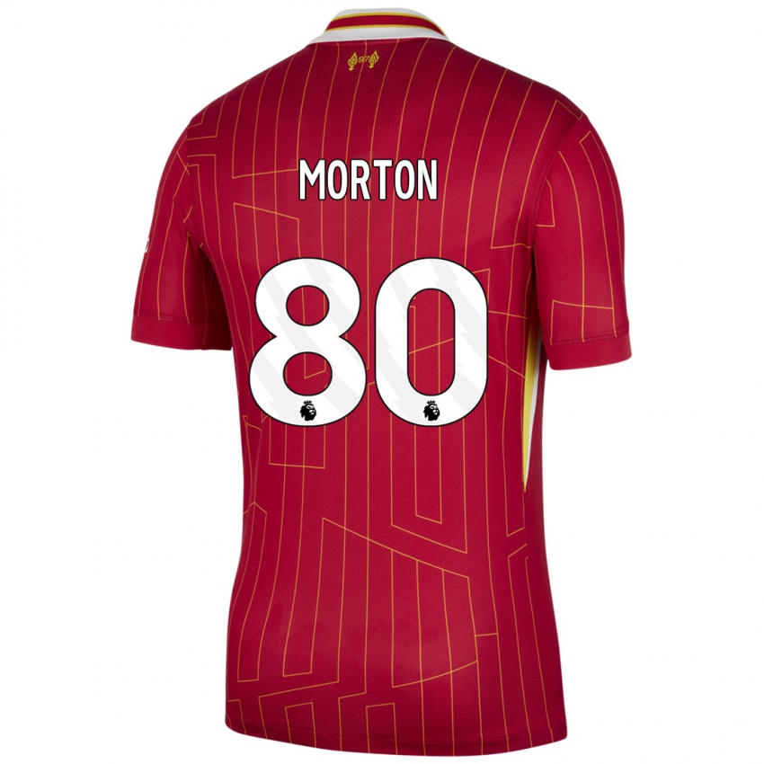 Kinderen Tyler Morton #80 Rood Geel Wit Thuisshirt Thuistenue 2024/25 T-Shirt