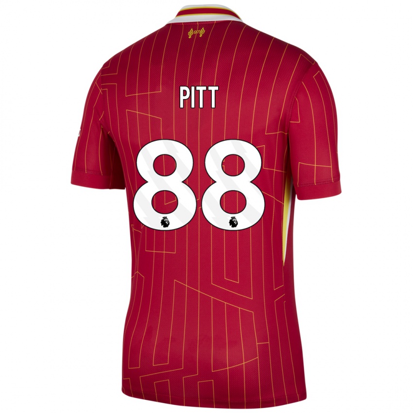 Kinderen Lucas Pitt #88 Rood Geel Wit Thuisshirt Thuistenue 2024/25 T-Shirt