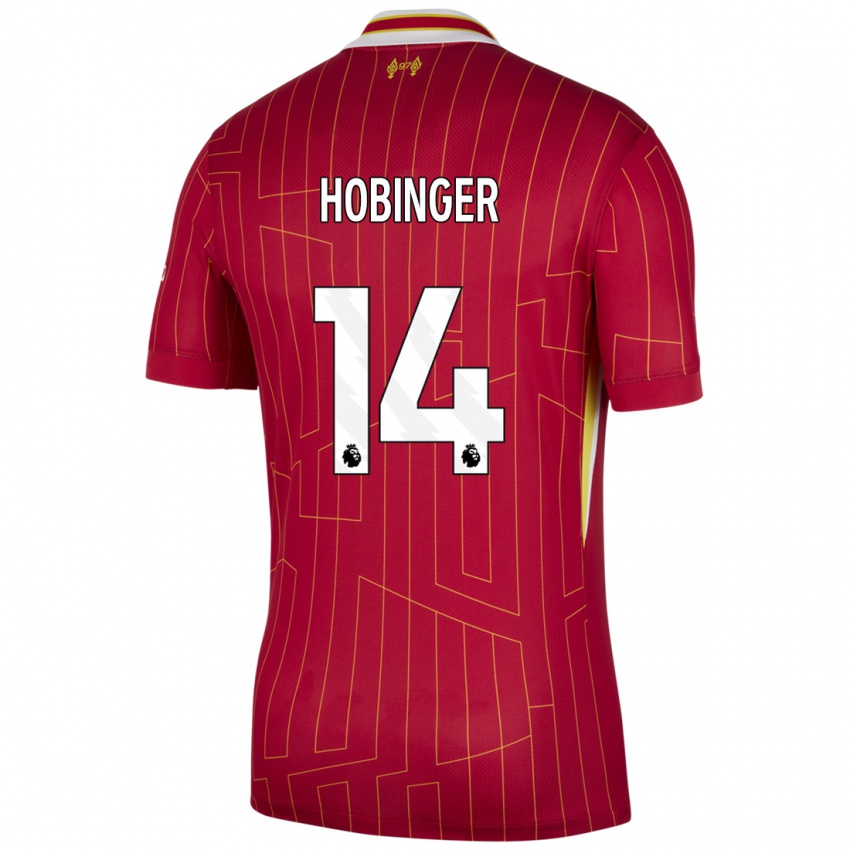 Kinderen Marie Höbinger #14 Rood Geel Wit Thuisshirt Thuistenue 2024/25 T-Shirt