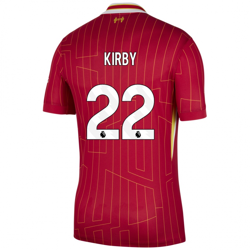 Kinderen Faye Kirby #22 Rood Geel Wit Thuisshirt Thuistenue 2024/25 T-Shirt