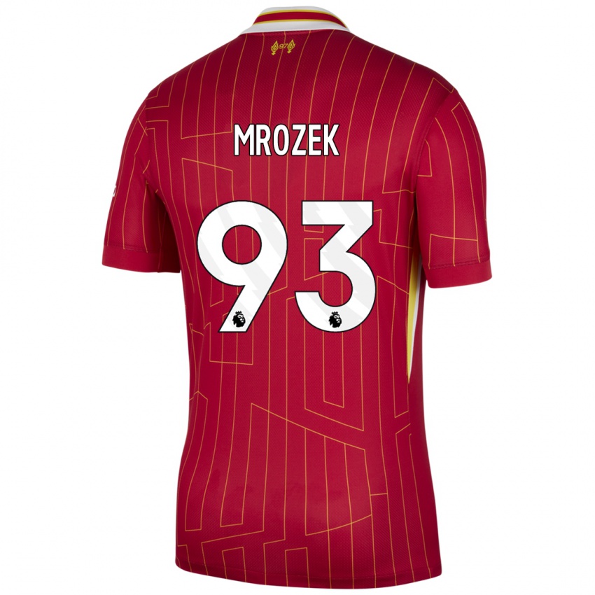 Kinderen Fabian Mrozek #93 Rood Geel Wit Thuisshirt Thuistenue 2024/25 T-Shirt