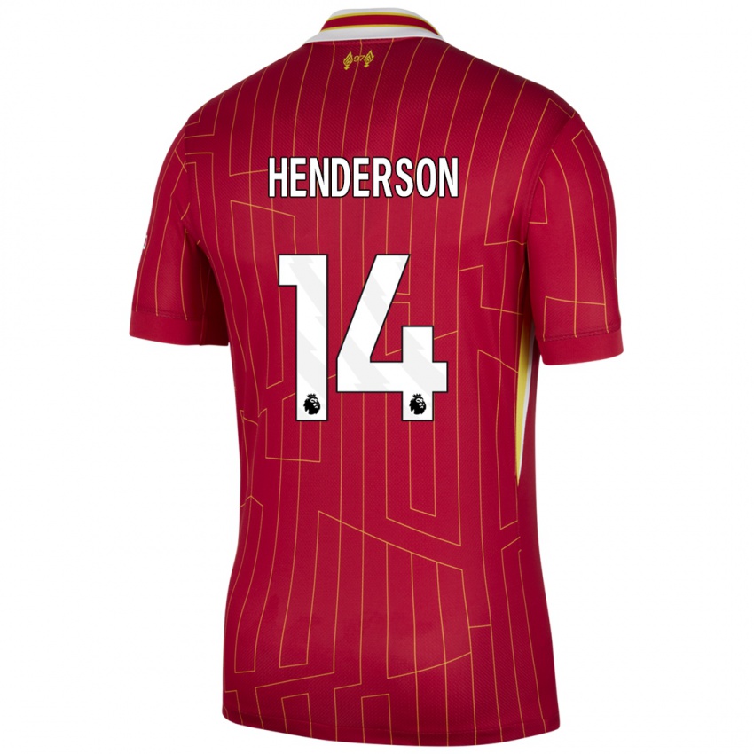 Kinderen Henderson #14 Rood Geel Wit Thuisshirt Thuistenue 2024/25 T-Shirt